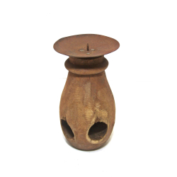 Świecznik drewniany w starym stylu 16cm